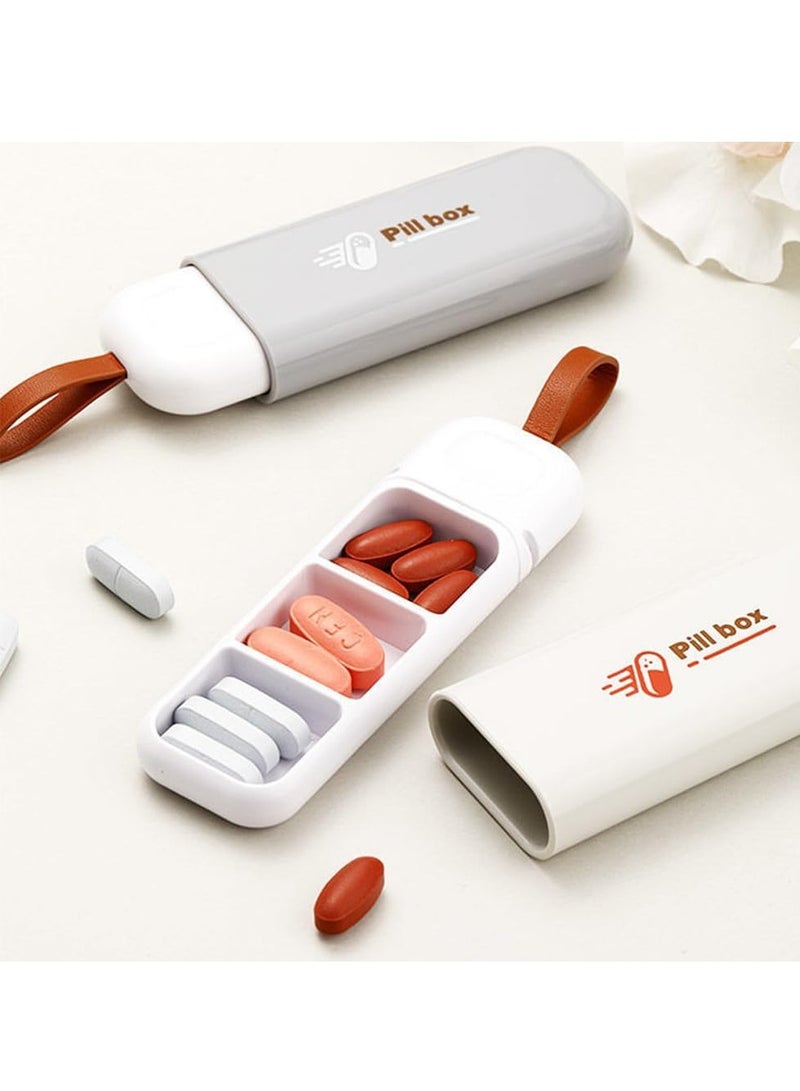Two Piece Travel Pill Organizer Daily Medicine and Vitamin Supplement Container Fish Oil Dispenser - Image 3