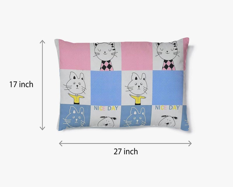 Filymore Cat Single Bedsheet for Girls Kid Bedsheet for Small Size Bed 240 TC Microfiber Soft Cartoon Bedcover for Kids Room 90x60 Inches Yellow and Blue - Image 4