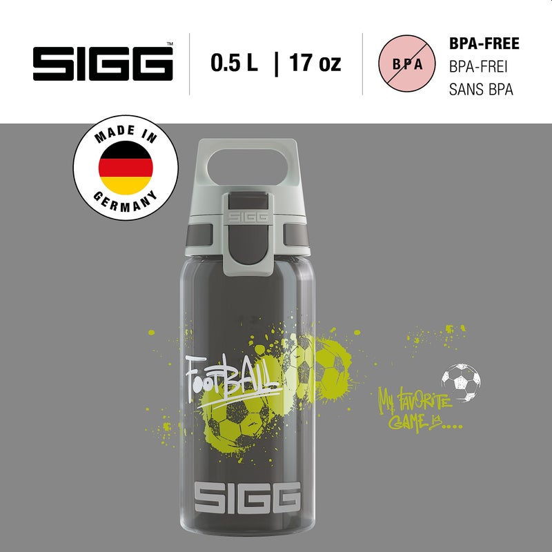 SIGG - Kids Water Bottle - Viva One Football Tag - Suitable For Carbonated Beverages - Leakproof - Dishwasher Safe - BPA Free - Sports & Bike - Grey - 17 Oz - Image 3