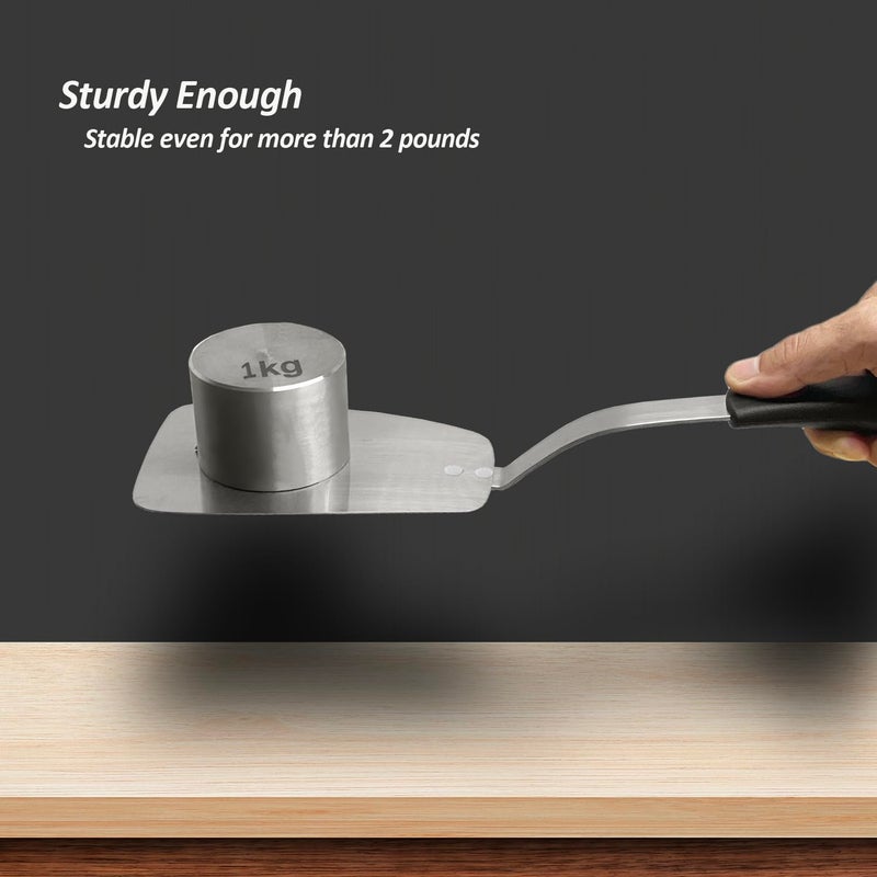 XiaoZu Stainless Steel Flexible Spatula Solid Turner, XiaoZu Thin Metal Spatula for Cast Iron Skillet, Thin Blade and Heat Resistant Silicone Handle, Great for Egg, Cookie, Meat, Crep, Medium + Large - Image 4