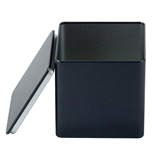 Tianhui Square Tin Can Empty Cube Steel Box Storage Container kit 65mm Series for Treats, Gifts, Favors, Loose Tea, Coffee and Crafts, Black, 3S - Image 4