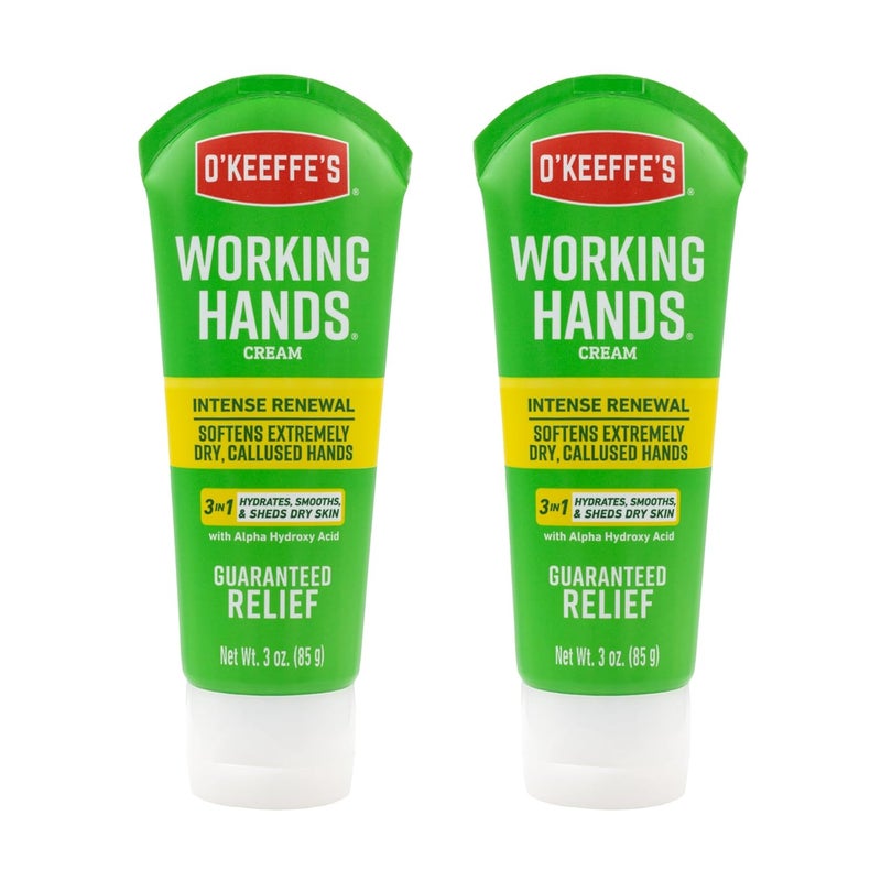 OKeeffes Working Hands Intense Renewal Hand Cream 3 oz Tube Pack of 2 Softens and Smooths Extremely Callused Dry Hands