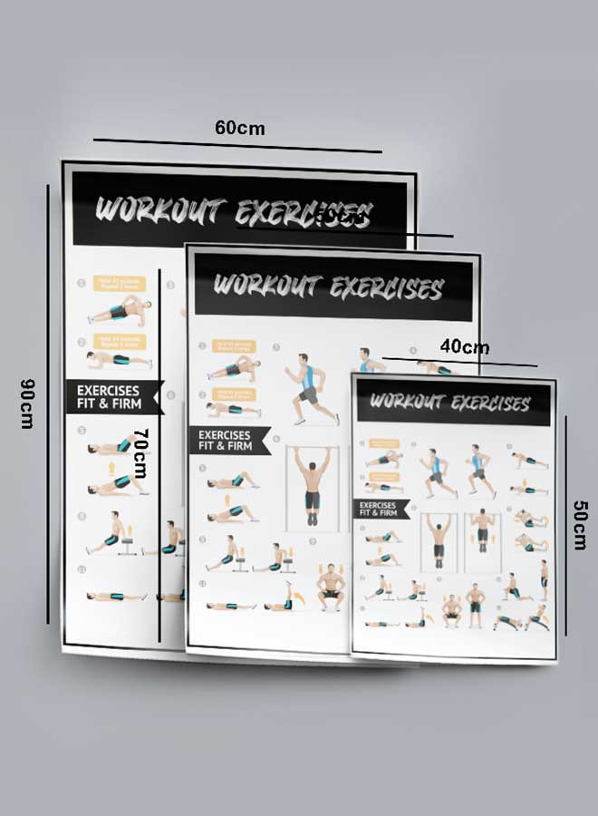 LOWHA Poster Painting Art With Four Separate Pieces Of Double-Sided Stickers Workout Exercises For Home Bedroom Living Room And Office Decor - Image 4