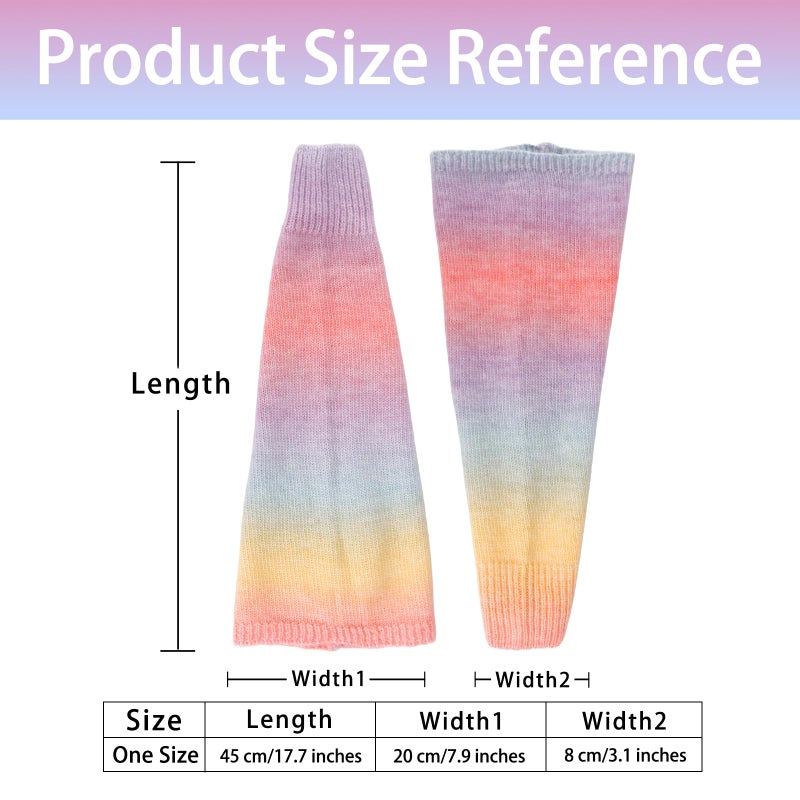 Junely Leg Warmers for Women Winter Kawaii Leg Warmer Cute Legwarmers Gradient Japanese Socks Goth Emo Lolita Gyaru Gothic Harajuku Accessories Colorful - Image 5