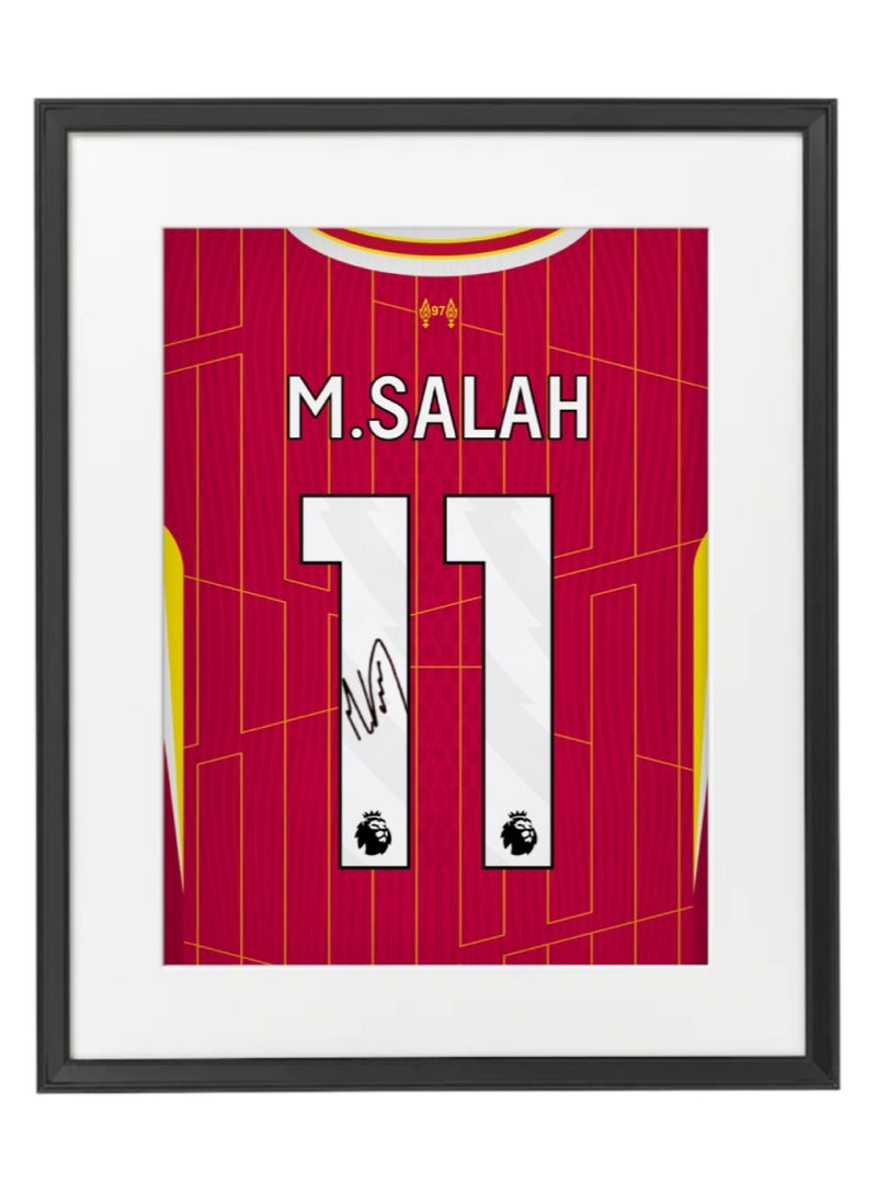 Boomah Accessories Mo Salah Liverpool Shirt Autographed Framed Poster 50x40cm - Football Memorabilia, Soccer Collectible, Gift for Fans 