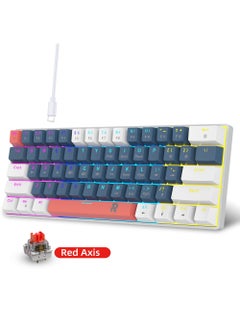Rock Pow ROCK POW 60% Mechanical Gaming Keyboard, 61keys RGB Backlit Ultra-Compact Mini Keyboard, Waterproof Mini Compact Keyboard for PC/Mac Gamer, Typist,Trip Hot Swappable Red Switch  - Image 4