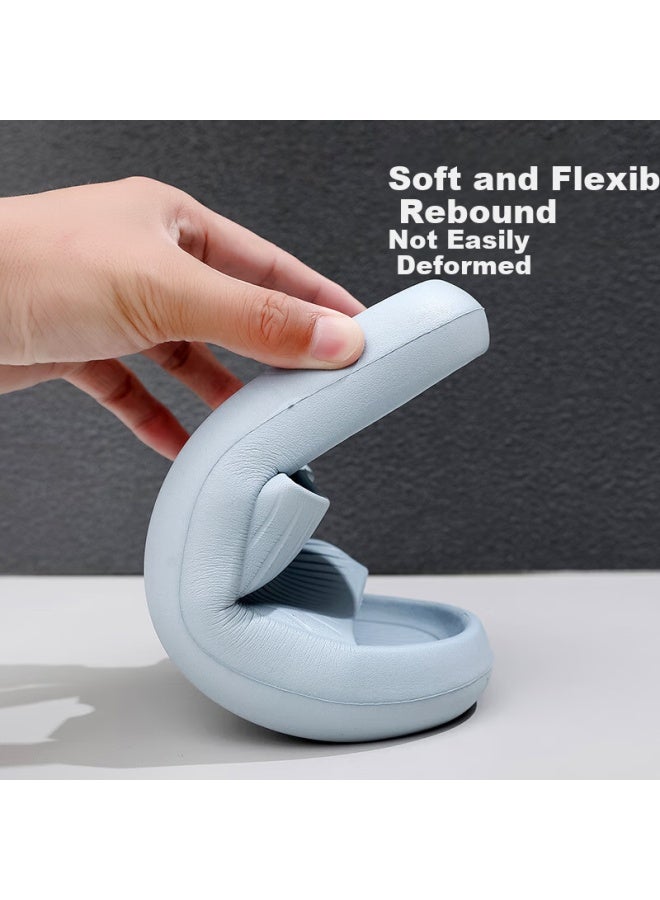 GUOLUOFEI Guoluofei Home Slippers For Men, Summer Non-slip Thick-soled Couple Bathroom Shower Sandals For Women, Blue-gray, Size 44-45  - Image 2