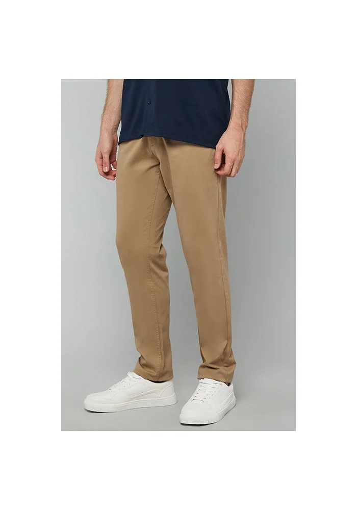 R&b  Solid Slim Fit Pants with Button Closure for Men | Best Price UAE