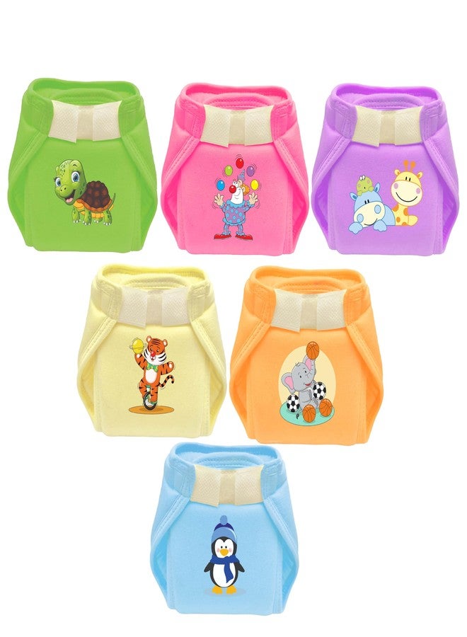 Toddylon New Born Baby Nappies Non Padded Single Layer Nappy Printed Nappy | Cloth Diapers | Newborn Langots | Infants Nappy | Cotton Diaper | Reusable Langot | (0-6 Months, Pack Of 6) - Image 1