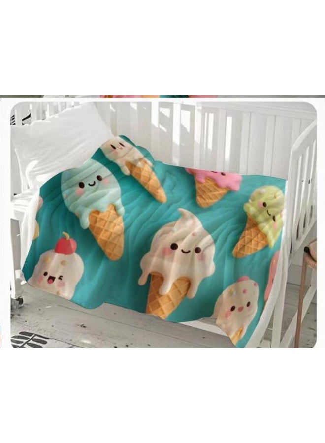 general Baby and children's cartoon flannel thin blanket (warm and comfortable, suitable for sleep, game use) 70cm*100cm - Image 2