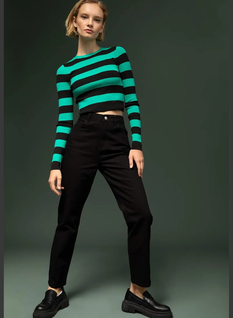 DeFacto Ankle Length High Waist Straight Cut Trousers
