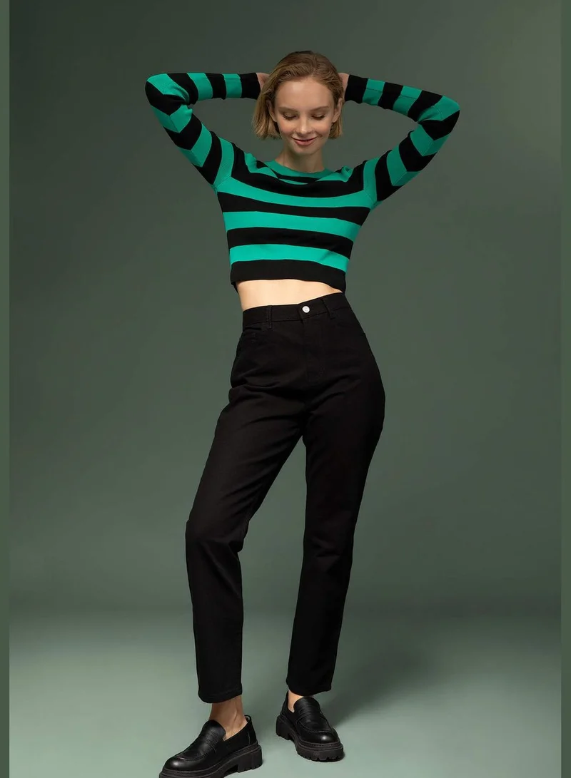DeFacto Ankle Length High Waist Straight Cut Trousers