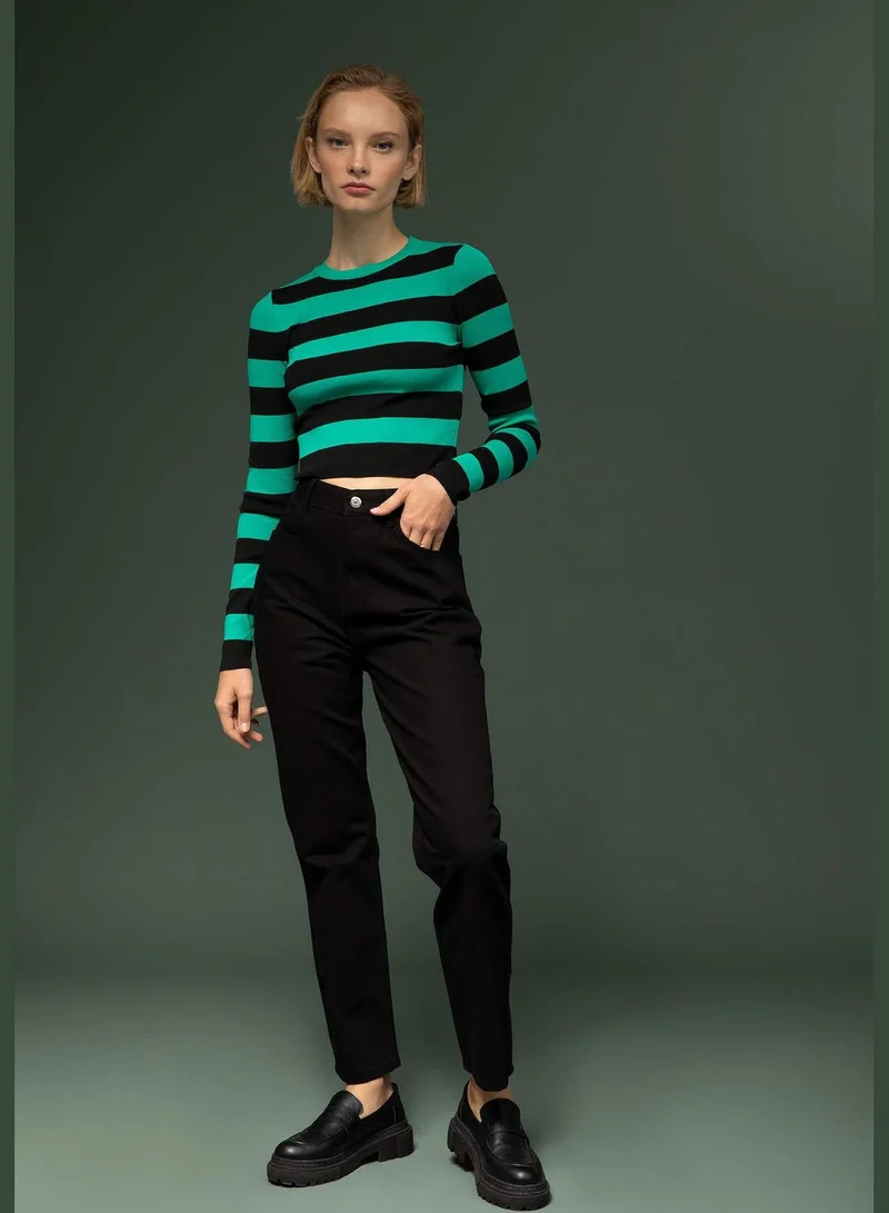 DeFacto Ankle Length High Waist Straight Cut Trousers