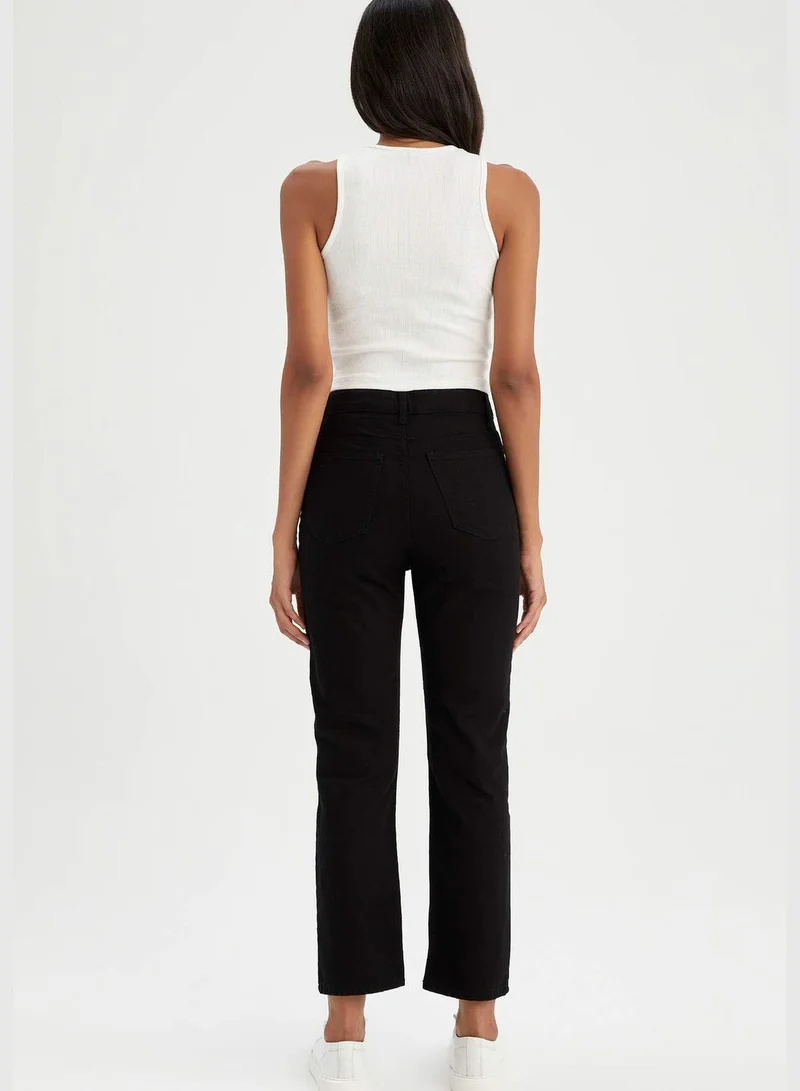 DeFacto Ankle Length High Waist Straight Cut Trousers