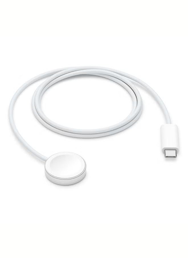 اتش واي شاحن ساعة أبل مطور ، شاحن ساعة آيفون ، شاحن ساعة سريع مغناطيسي iWatch USB C ، متوافق مع Apple Watch Series Ultra2 / Ultra / SE2 / 9/8/7/6/5/4/3/2/1 / SE (1 متر) أبيض  - Image 1