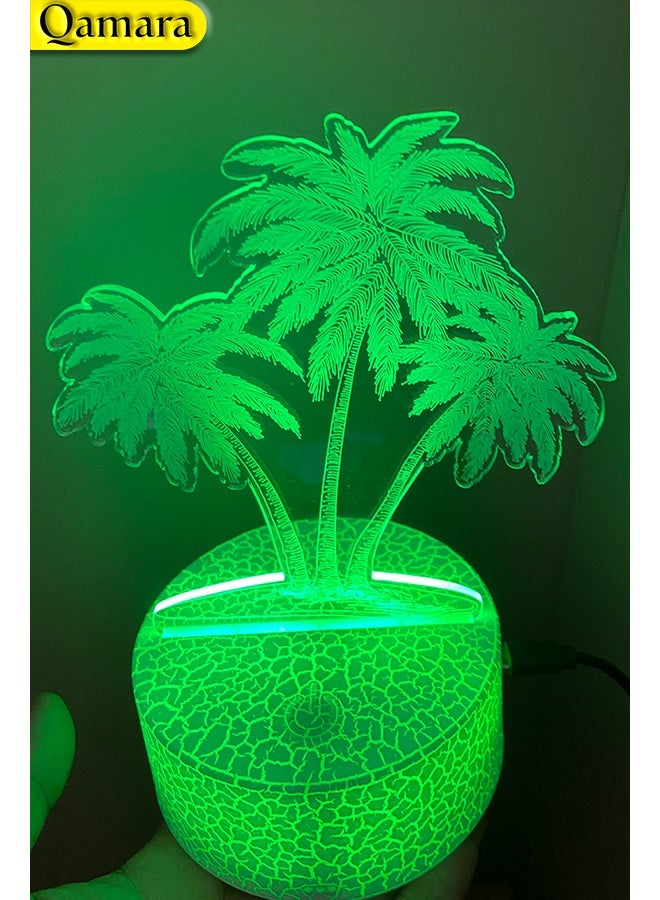 QAMARA LED night light, palm tree design, with a remote control, looks very beautiful at night. - Image 2