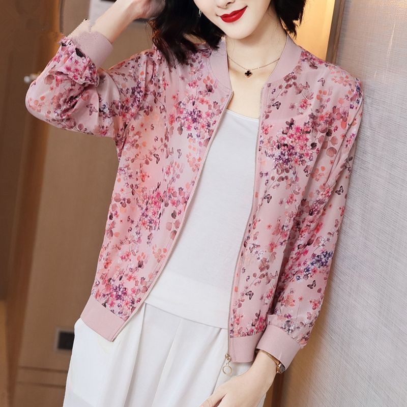 2024 Summer New Large Size Loose Fit Jacket Cardigan Top Short Jacket Trendy Printing Sun Protection Baseball Uniform For Women 3053# 