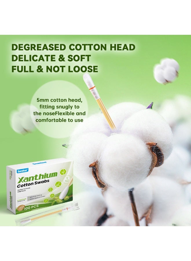 سوميفون سمافين قطن أنف زانثيوم - نوع قابل للتخلص والطي - رعاية التهاب الأنف التحسسي - يخفف من احتقان الأنف، سيلان الأنف، والعطس - 100 عود/علبة - Image 5
