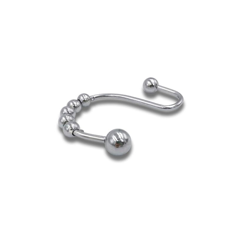 12 Metal Shower Curtain Hooks With Beads For Bathroom - Image 4