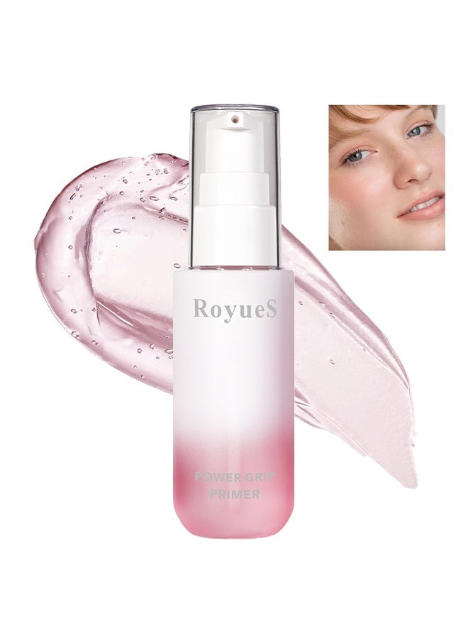 RoyueS Power-grip Primer, Long-Lasting Hydrating Face Primer, Evens Skin & Brightens, Moisturizes Primes, Primer Face Makeup, Soft-Focus Finish, Makeup Primer for Flawless Gel-Based, # Pink - Image 1