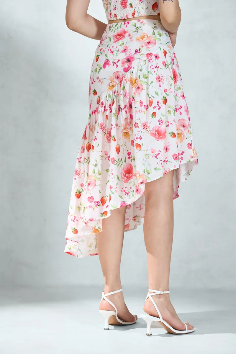 Virgio Virgio Women Cotton Midi Length Floral Skirt
