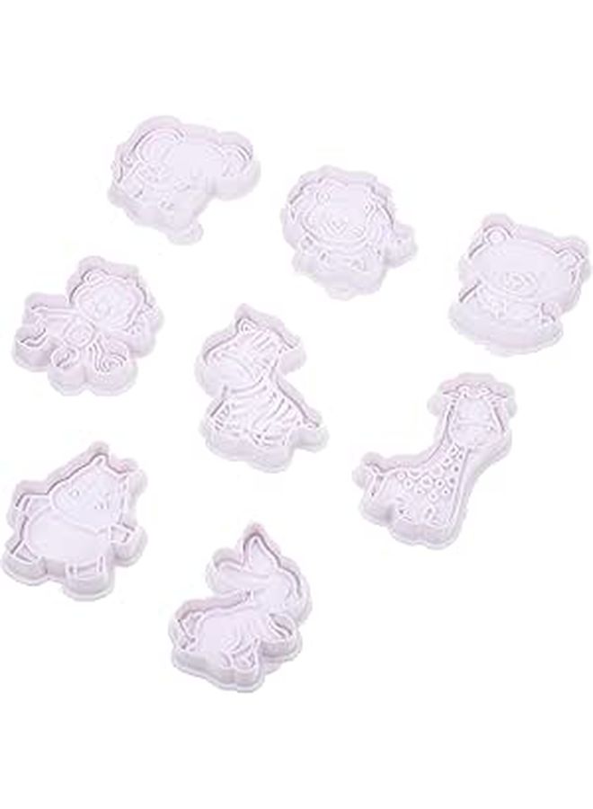 8 Pcs Animal Cookie Molds Set Plastic 3D Fondant Chocolate Baking Tools - Image 1