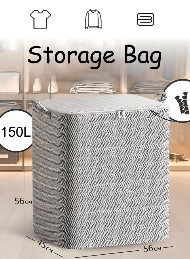 1/2/3PCS 150L Storage Bag  Large Capacity Storage Bags Clothes Storage Box  Storage Bags  Clothes Organizer Clothes Storage  Organizers Foldable for Clothing Blanket Comforters Bed Sheets Pillows and Toys - Image 1