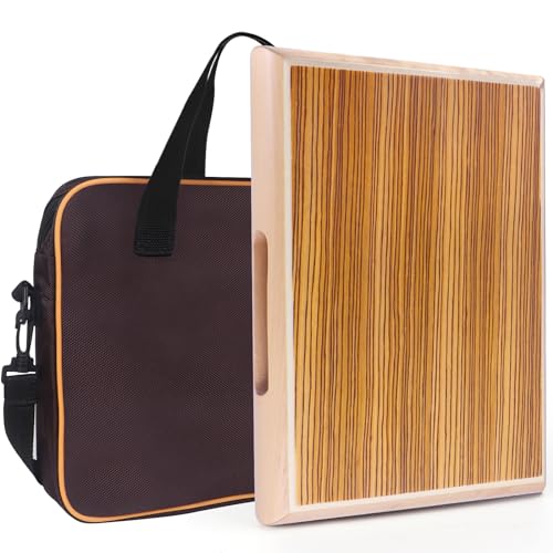 AKLOT Cajon,12 * 9.4 * 1.7'' Portable Box Drum, ZebraWood Percussion Box Beat Box W/Cajones Internal Adjustable Snares Strings,Wrench,Hand Drum Carring Bag - Image 1