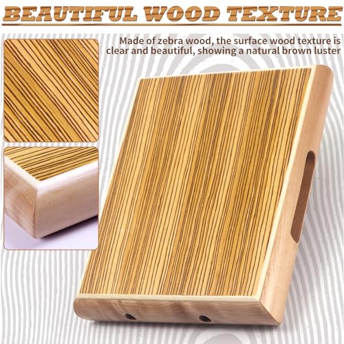 AKLOT Cajon,12 * 9.4 * 1.7'' Portable Box Drum, ZebraWood Percussion Box Beat Box W/Cajones Internal Adjustable Snares Strings,Wrench,Hand Drum Carring Bag - Image 3
