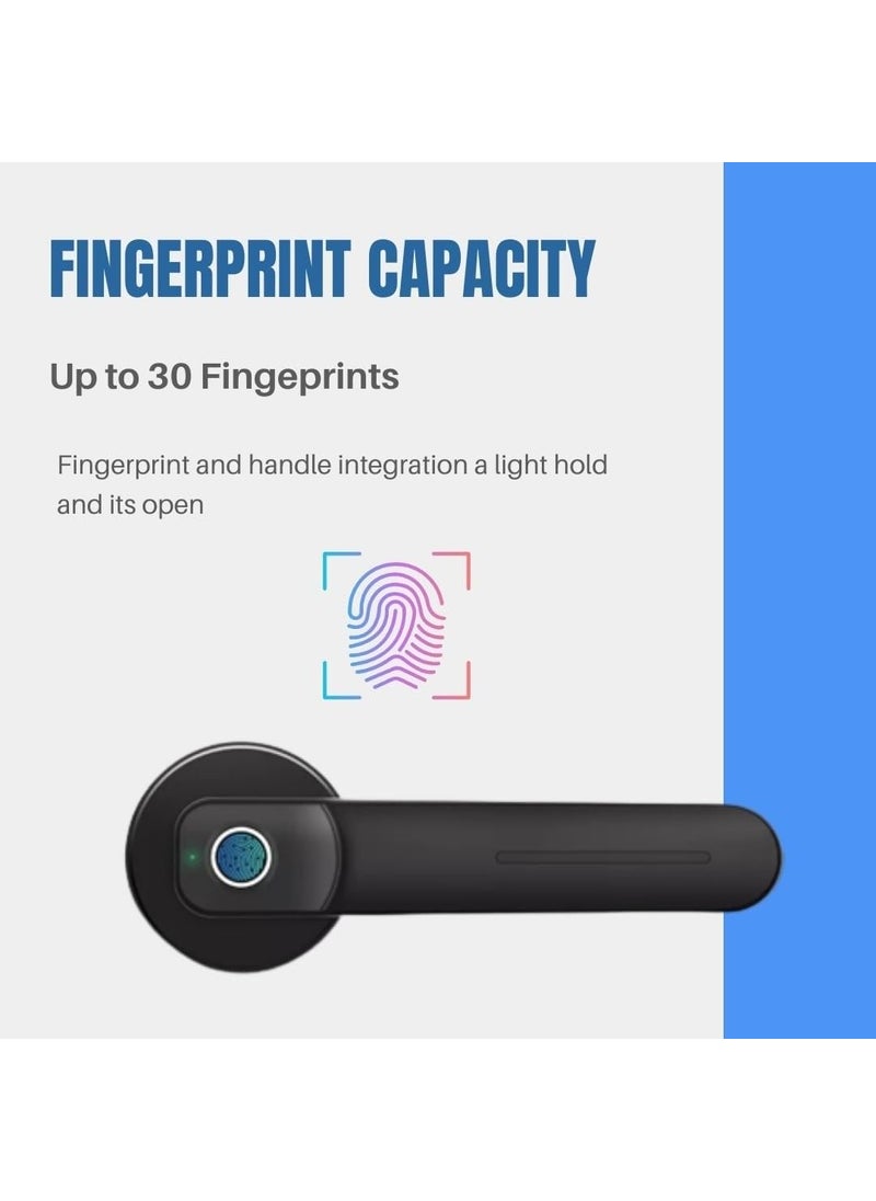 BioEnable BioEnable Stainless Steel L500 Smart Door Lock Bluetooth Fingerprint Unlock Scramble Pin Code Mechanical Key Long Battery Life Reverse Lock Function Open Mode Free Access Black  - Image 4