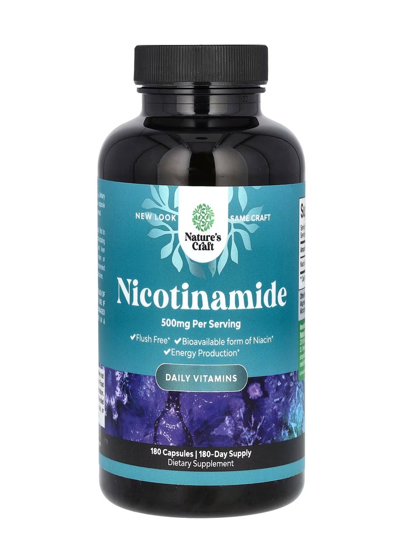 Nature's Craft Nicotinamide, 500 mg , 180 Capsules