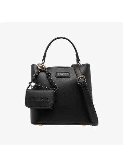 Celeste Women Textured Crossbody Bag with Pouch and Detachable Strap