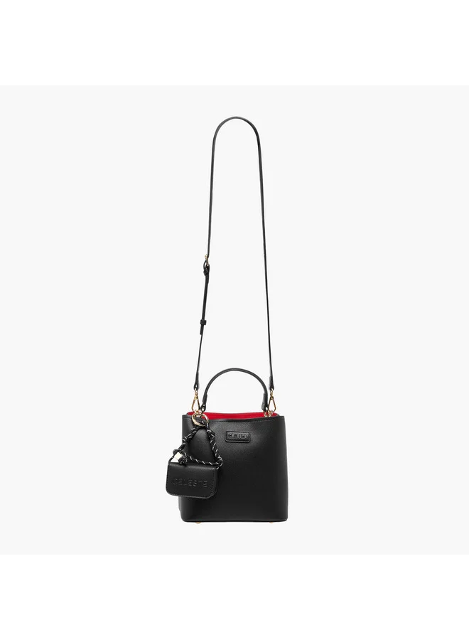 Celeste Women Textured Crossbody Bag with Pouch and Detachable Strap