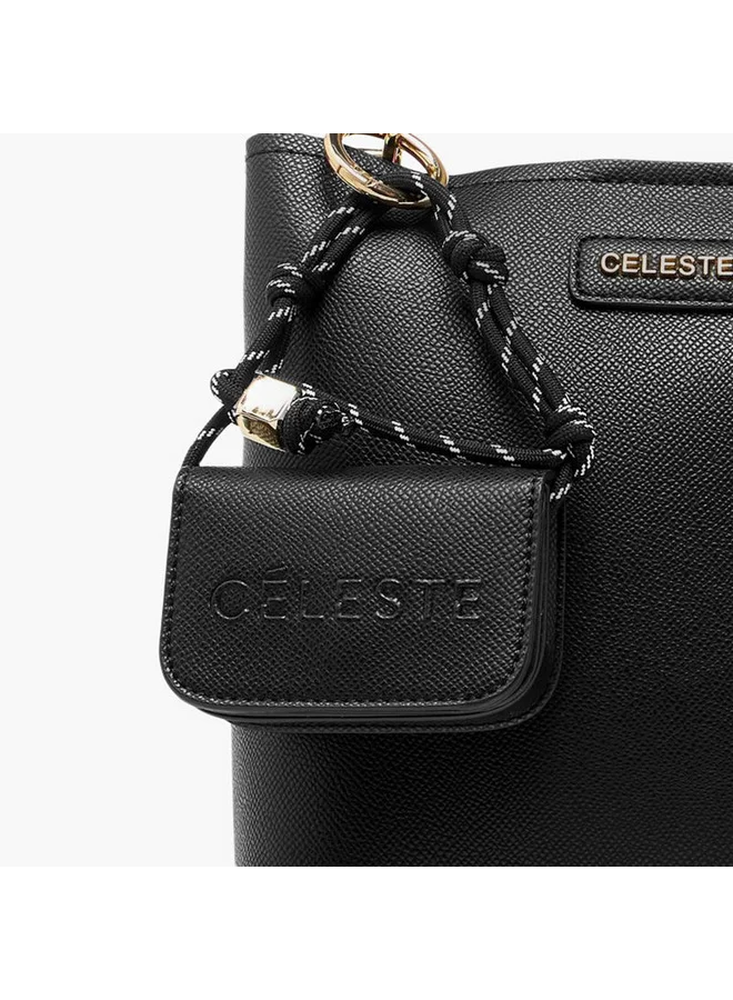 Celeste Women Textured Crossbody Bag with Pouch and Detachable Strap