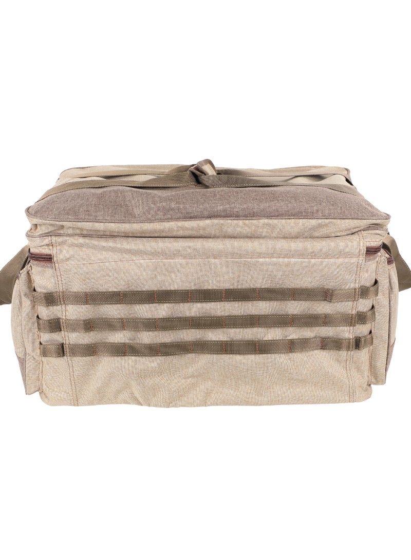 ALGHAFA Camping Tool Bag, Camping and Travel Cooking Organizer, Travel Bag with Mesh Pockets, Portable Bag for Cooking, Barbecue and Kitchen Tools, 36*44*66 cm, Oxford Canvas, PVC Lining, Wooden Color, Woven - Image 2