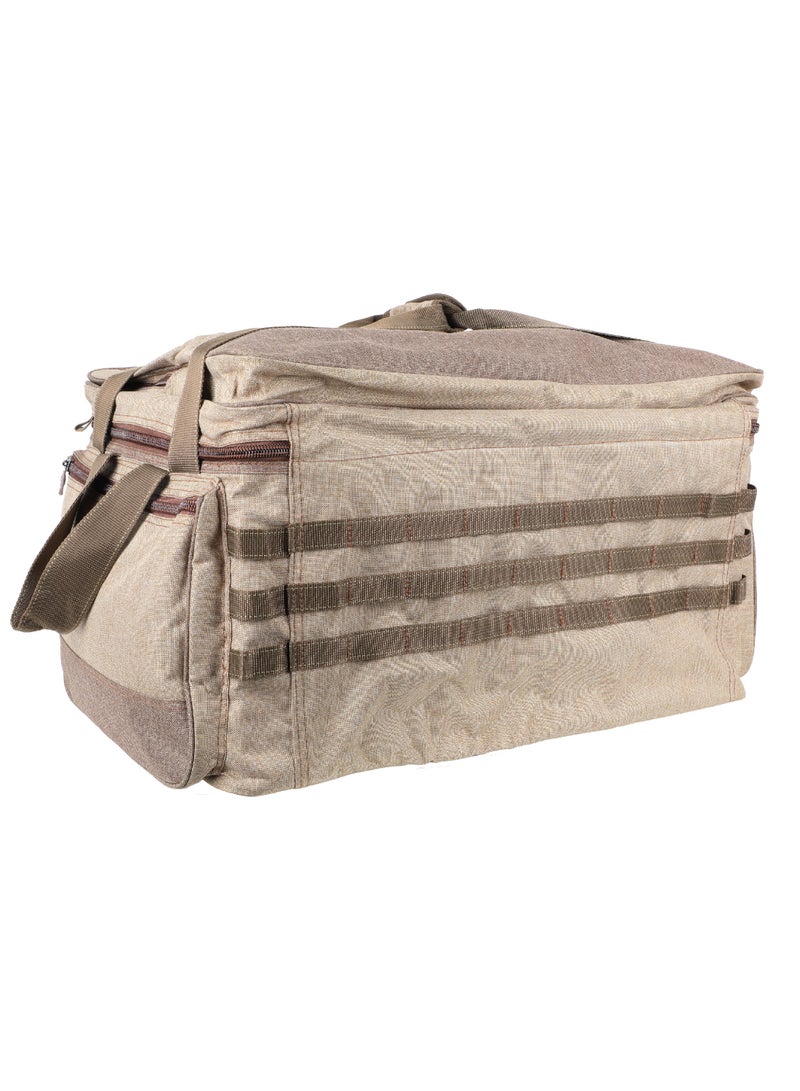 ALGHAFA Camping Tool Bag, Camping and Travel Cooking Organizer, Travel Bag with Mesh Pockets, Portable Bag for Cooking, Barbecue and Kitchen Tools, 36*44*66 cm, Oxford Canvas, PVC Lining, Wooden Color, Woven - Image 4