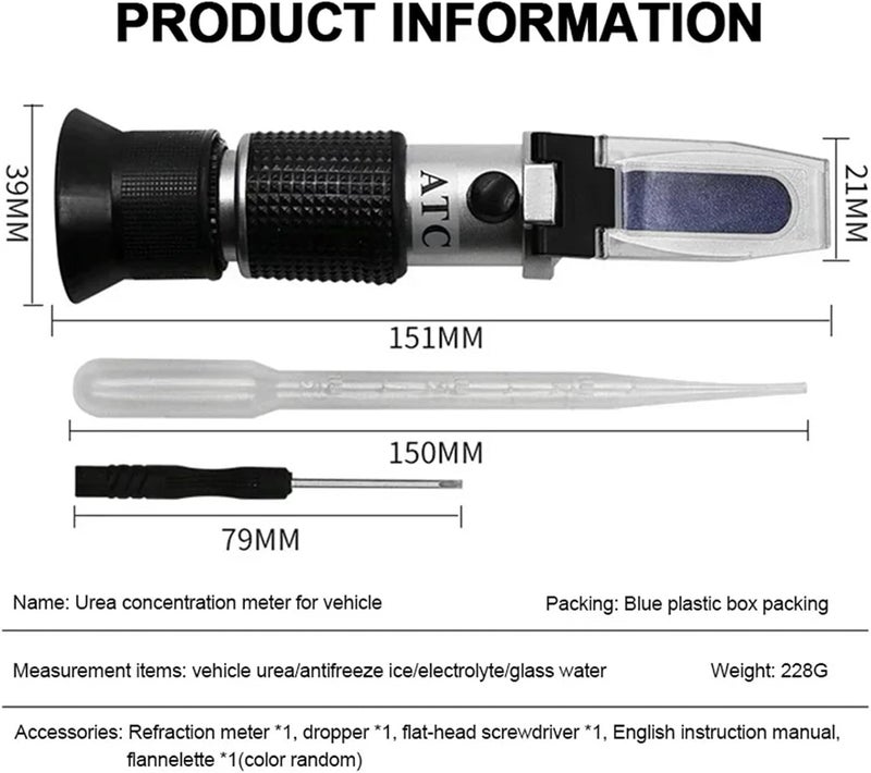 4 in 1 ATC Detector Handheld Electrolyte Hydrometer Refractometer Car Urea Fluid Tester Battery Freezing Automotive Antifreeze - Image 4
