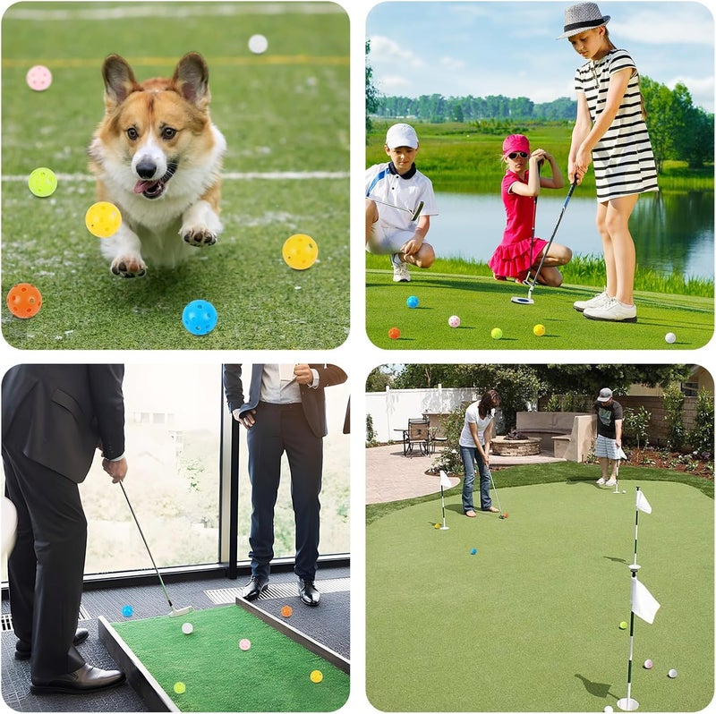 THIODOON Practice Golf Balls Limited Flight Golf Balls 40mm Hollow Plastic Golf Training Balls Colored Airflow Golf Balls for Swing Practice Driving Range Home Use Indoor - Image 2