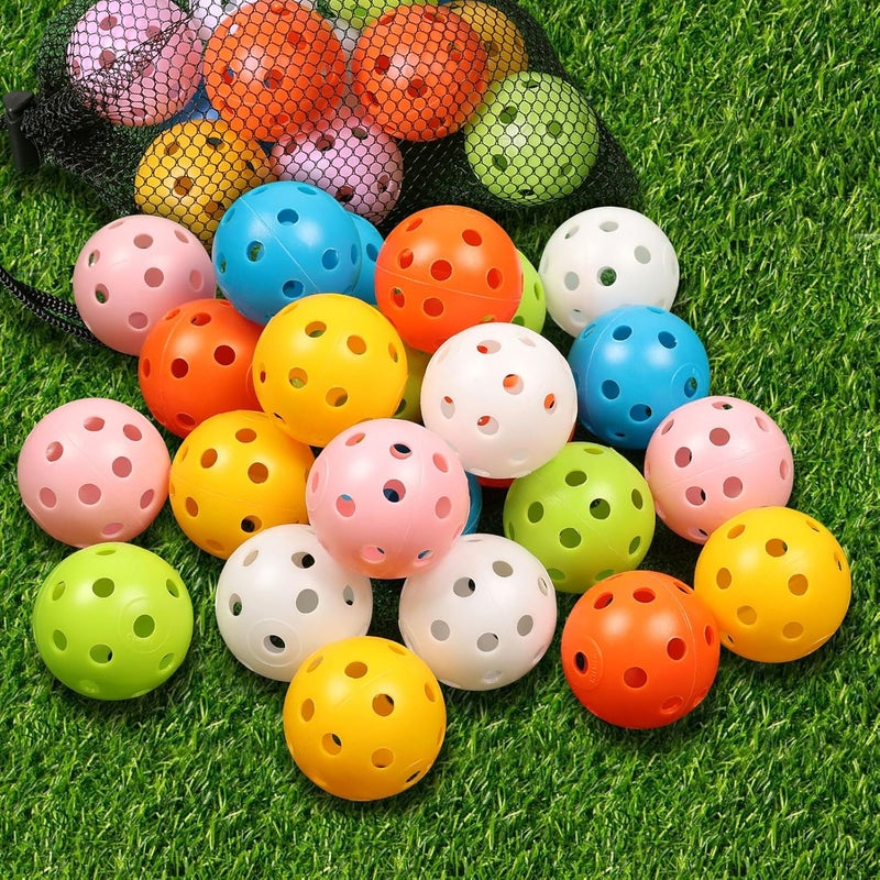 THIODOON Practice Golf Balls Limited Flight Golf Balls 40mm Hollow Plastic Golf Training Balls Colored Airflow Golf Balls for Swing Practice Driving Range Home Use Indoor - Image 1