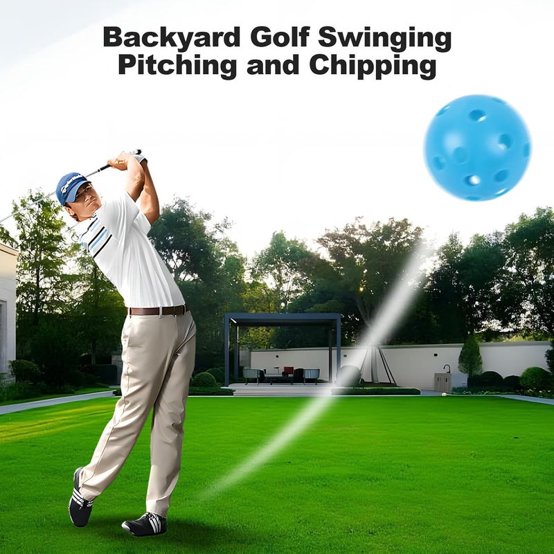 THIODOON Practice Golf Balls Limited Flight Golf Balls 40mm Hollow Plastic Golf Training Balls Colored Airflow Golf Balls for Swing Practice Driving Range Home Use Indoor - Image 3