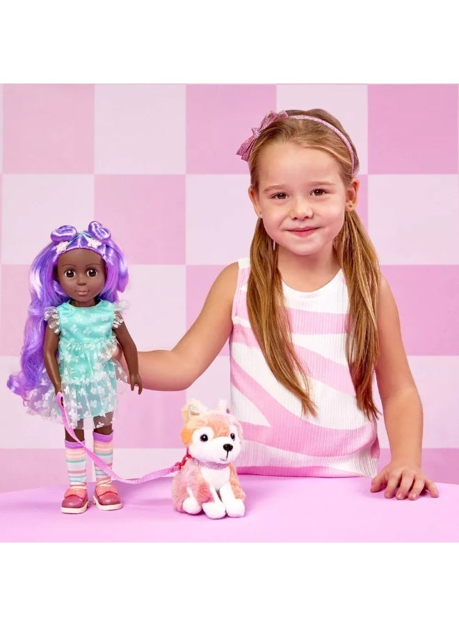 جليتر جيرل دميه العروسه نافي مع كلبها 14 بوصه - GG50901Z - Image 3