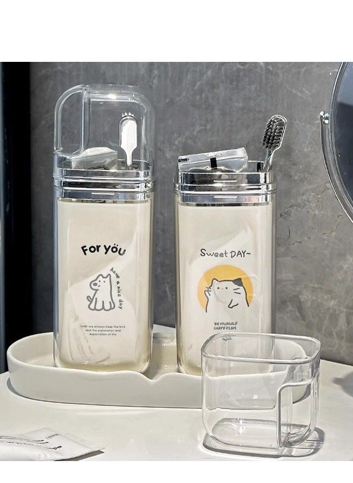 Portable Travel Toothbrush Cup 3 In 1 Multifunction Mouthwash Cups Toothbrush Toothpaste Case Holder  for Business Trips Camping Vacation - Image 4