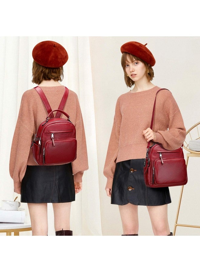 Altosy ALTOSY Genuine Leather Backpack for Women Small Convertible Backpack Purse Ladies Shoulder Bag 4 in 1 to Carry - Image 2