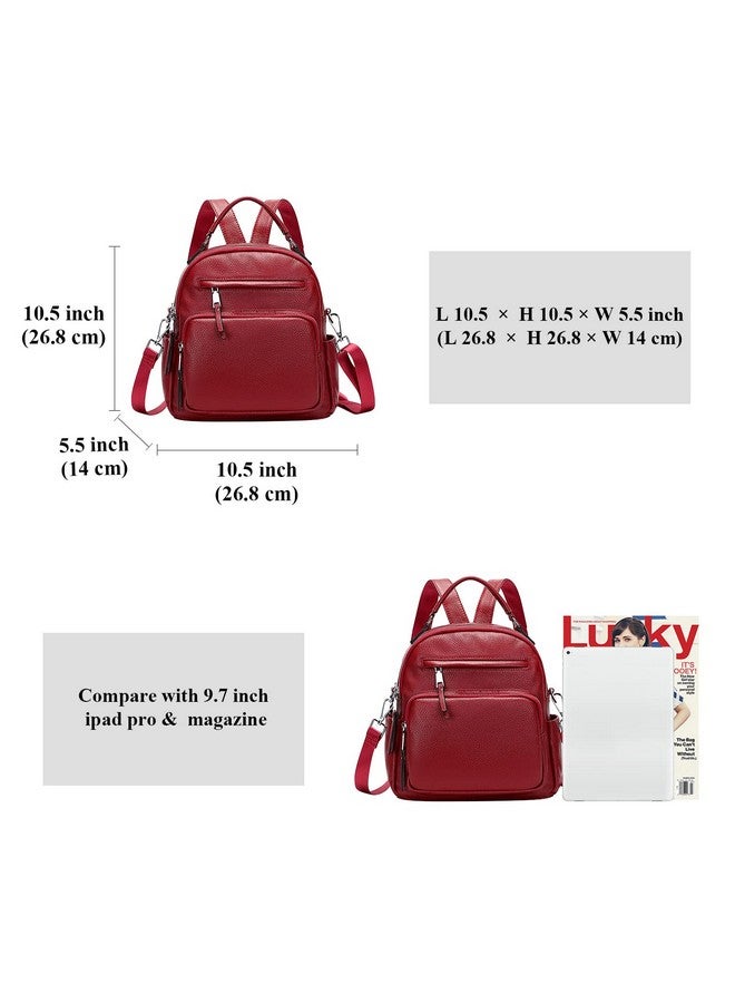 Altosy ALTOSY Genuine Leather Backpack for Women Small Convertible Backpack Purse Ladies Shoulder Bag 4 in 1 to Carry - Image 4