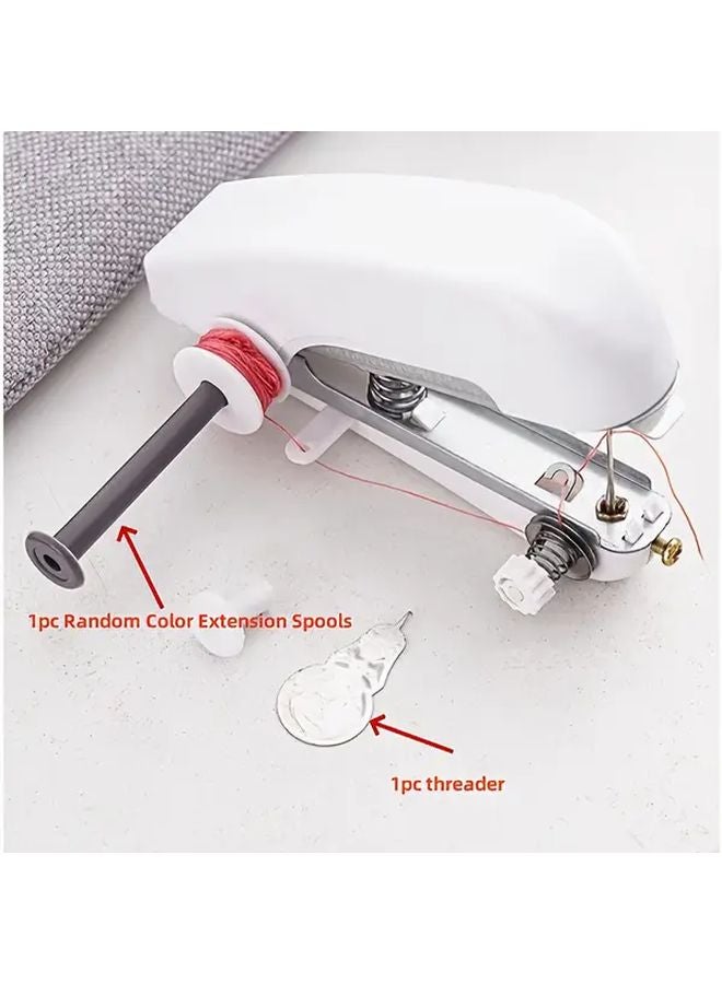 ماكينة خياطة يدوية محمولة بيضاء بدون كهرباء مضغوطة للسفر والمنزل وأعمال DIY - Image 3