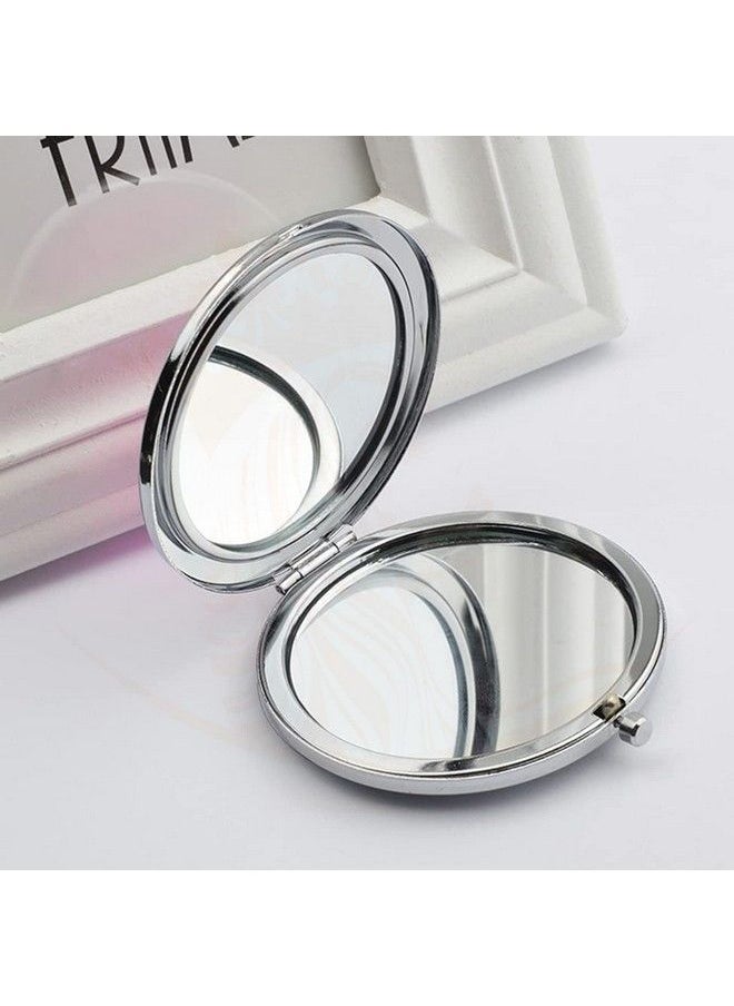 MAJESTIQUE Compact Round Makeup Mirror Doublesided 1X/2X Magnification Portable Hand Mirror Small Mirror Ultra Pocket Mirror For Girls Women And Men (Multicolor)  - Image 4