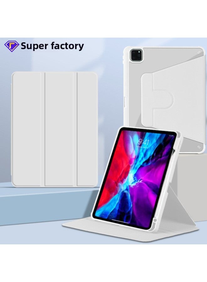 Rotating Acrylic Protective Cover IPad10 Pencil Slot 360 ° Rotating Leather Cover Air4 /5 Pro12.9 Inch-Color:Smog Dust 【Rotary Triple Discount】】-Applicable Model:Ipad Pro11 (2024 Model)