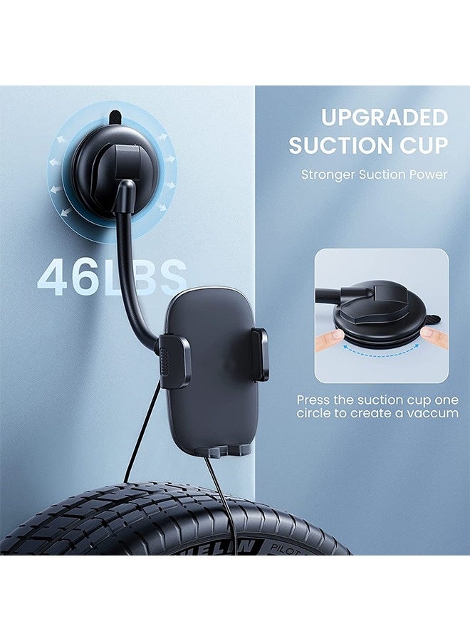 Topleo Cell Phone Holder for Car Phone Mount Long Arm Dashboard Windshield Car Phone Holder Strong Suction Anti-Shake Stabilizer Phone Car Holder Compatible with All Phone Android Smartphone - Image 3