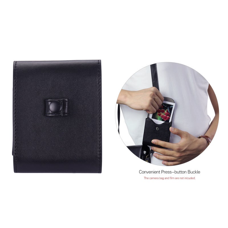 Instax Photo Case 3.5 * 4Inch Press Button Lock - Soft Interlayer Vintage Style Instax Film Case for Fujifilm Instax SQ 6/10/20 Mini 7/8/9/70/90 Camera Users - Image 3