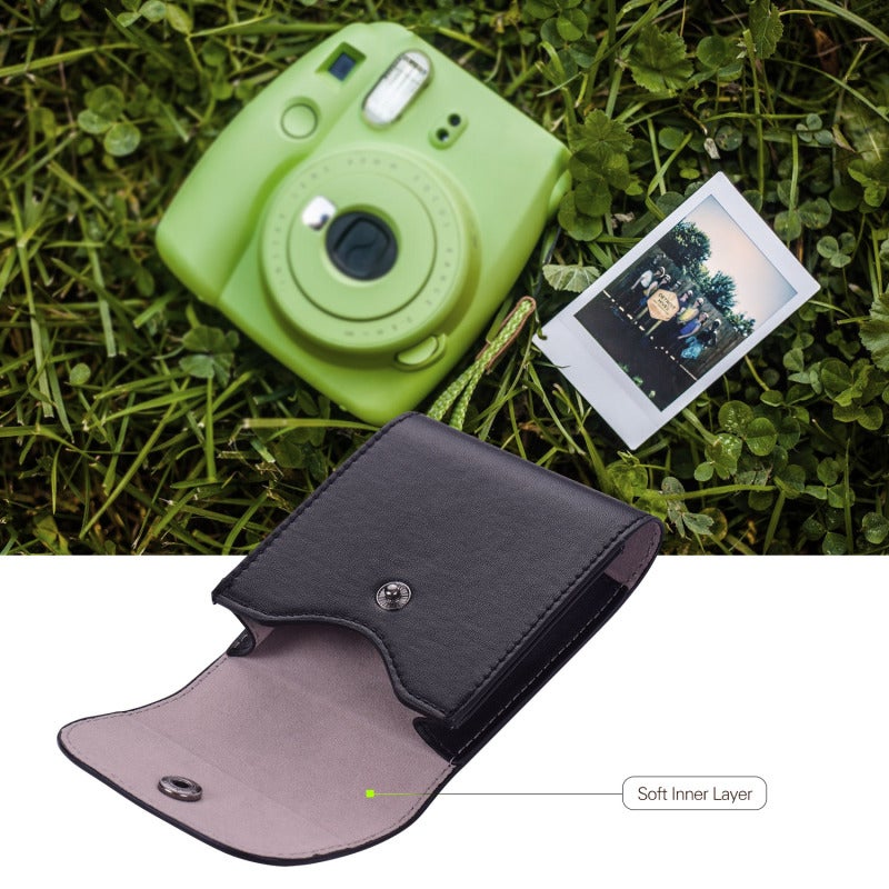 Instax Photo Case 3.5 * 4Inch Press Button Lock - Soft Interlayer Vintage Style Instax Film Case for Fujifilm Instax SQ 6/10/20 Mini 7/8/9/70/90 Camera Users - Image 2
